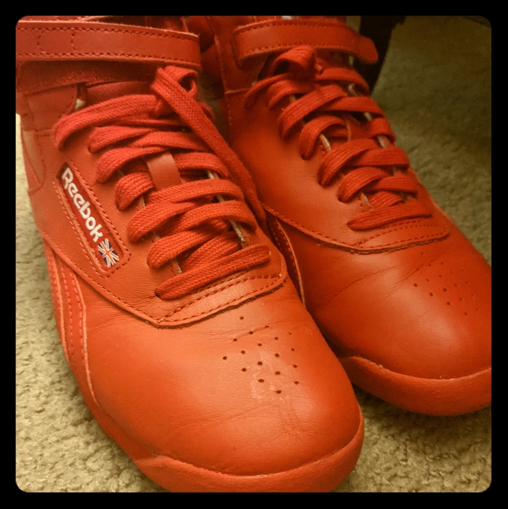 Vintage red Reebok Freestyle Hi Spirit Retro